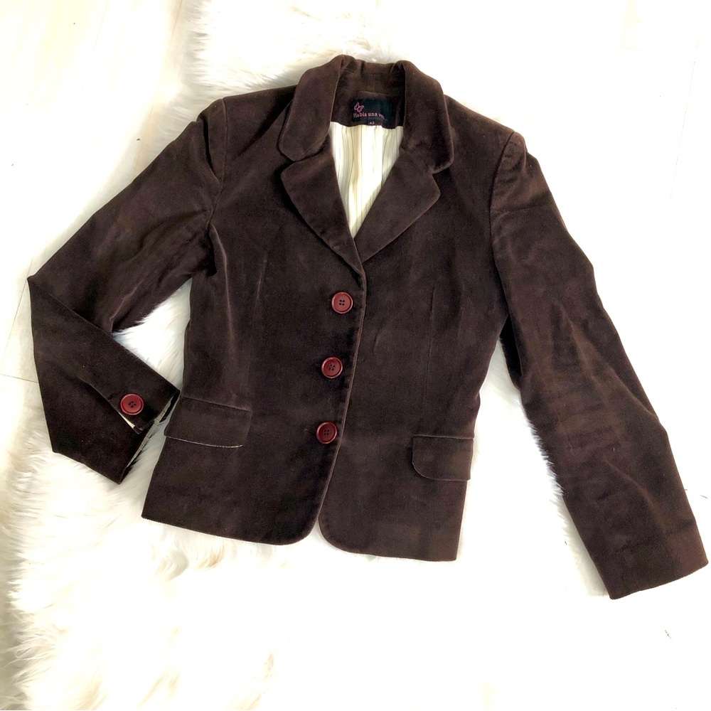 Habia Una Vez Designer Chocolate Brown Lined Brazer, S